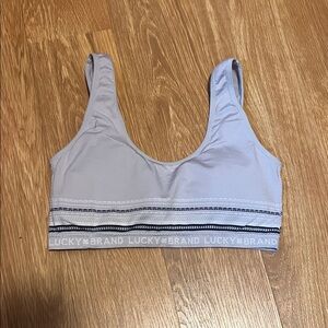 Lucky Brand Women's Soft Blue/Gray Sports Bra small has padded cups